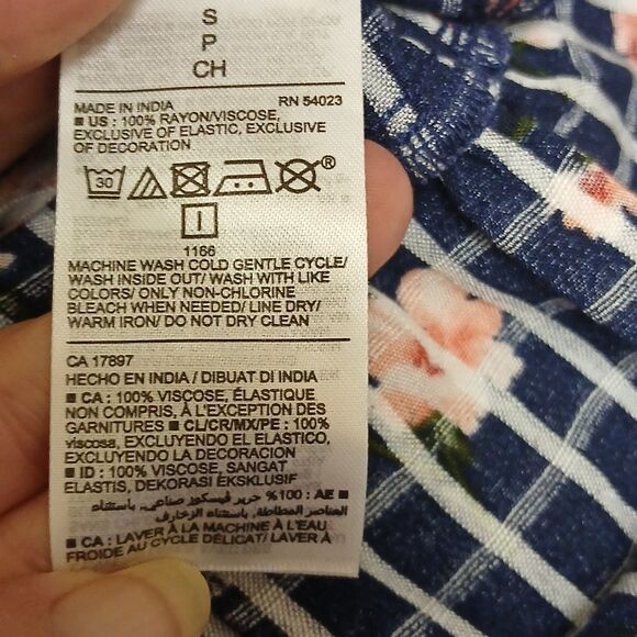 OLD NAVY Womens Summer Dress, Blue/Pink Floral, On/Off Shoulder, Size S - Picture 9 of 10